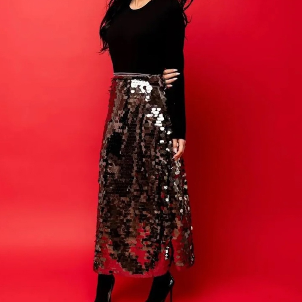 NWT - Rachel Parcell Sequin Slit Skirt